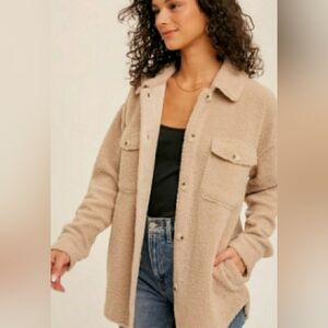 HEM & THREAD OVERSIZED TEDDY SHACKET